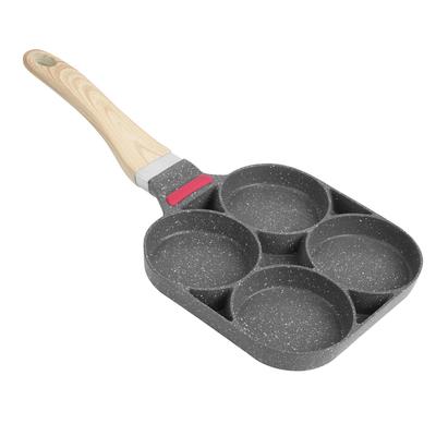 Keuken Ontbijt Pannenkoek Kookpan Aluminium Koekenpan Vorm voor Ei Hamburger met Handvat(Open Vuur Inductiekookplaat