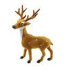 Simulation Sika Deer Figurine, Christmas Reindeer Ornament, Cute Cartoon Elk Statue for Holiday Home Decor