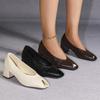 2026 Peep Toe Fashion High Heels Women Party Shoes Elegant Ladies Brand Shoes Black White Brown Square Heel 5cm Big Size 43