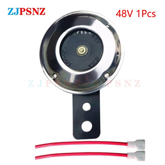 48V 60V Scooter Motorcycle Electric E-Bike Horn Chrome Plated Waterproof Super Loud Speakers Fit For Scooter Moped Dirt E-Bike Atv