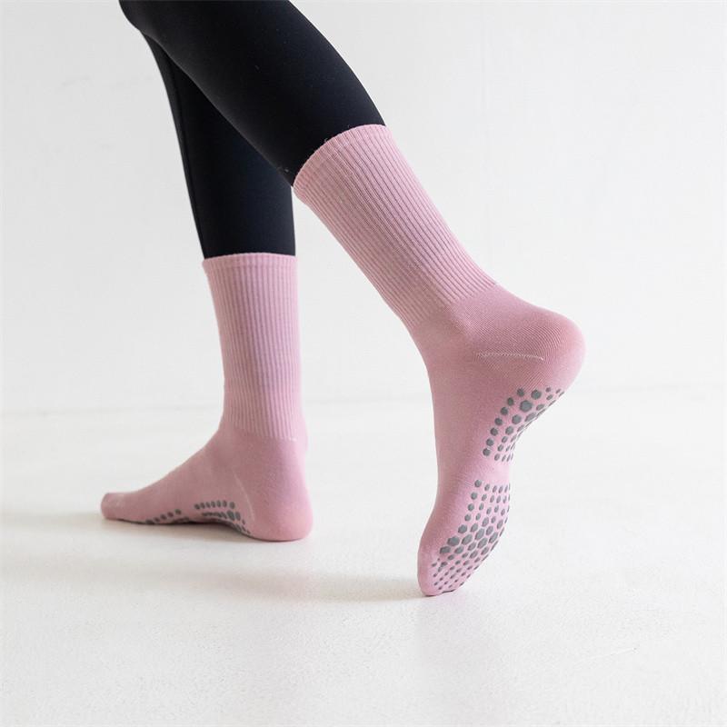 Yoga Socks Children's Solid Color Mid Tube Socks Silicone Anti Slip Professional Indoor Fitness Pilates Sports Socks Floor Socks