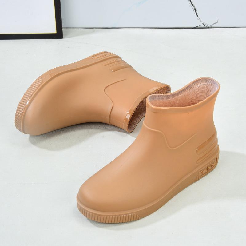 Women's Rain Shoes Low Tube Fashion Water Shoes New Non-slip Rain Boots Durable Kitchen Adult Warm Water Boots Rubber Shoes