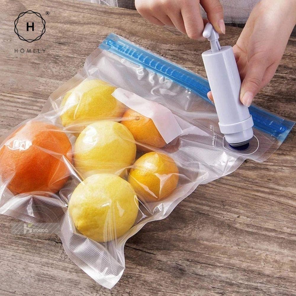 Homlly Reusable Sous Vide Food Vacuum with Portable Electric Vacuum Sealer Pump