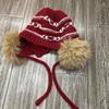 Maillard Striped Ear Bag Japanese and Korean Women's Geometric Jacquard Wool Hat Winter Windproof and Cold Ear Protection Lei Feng Hat