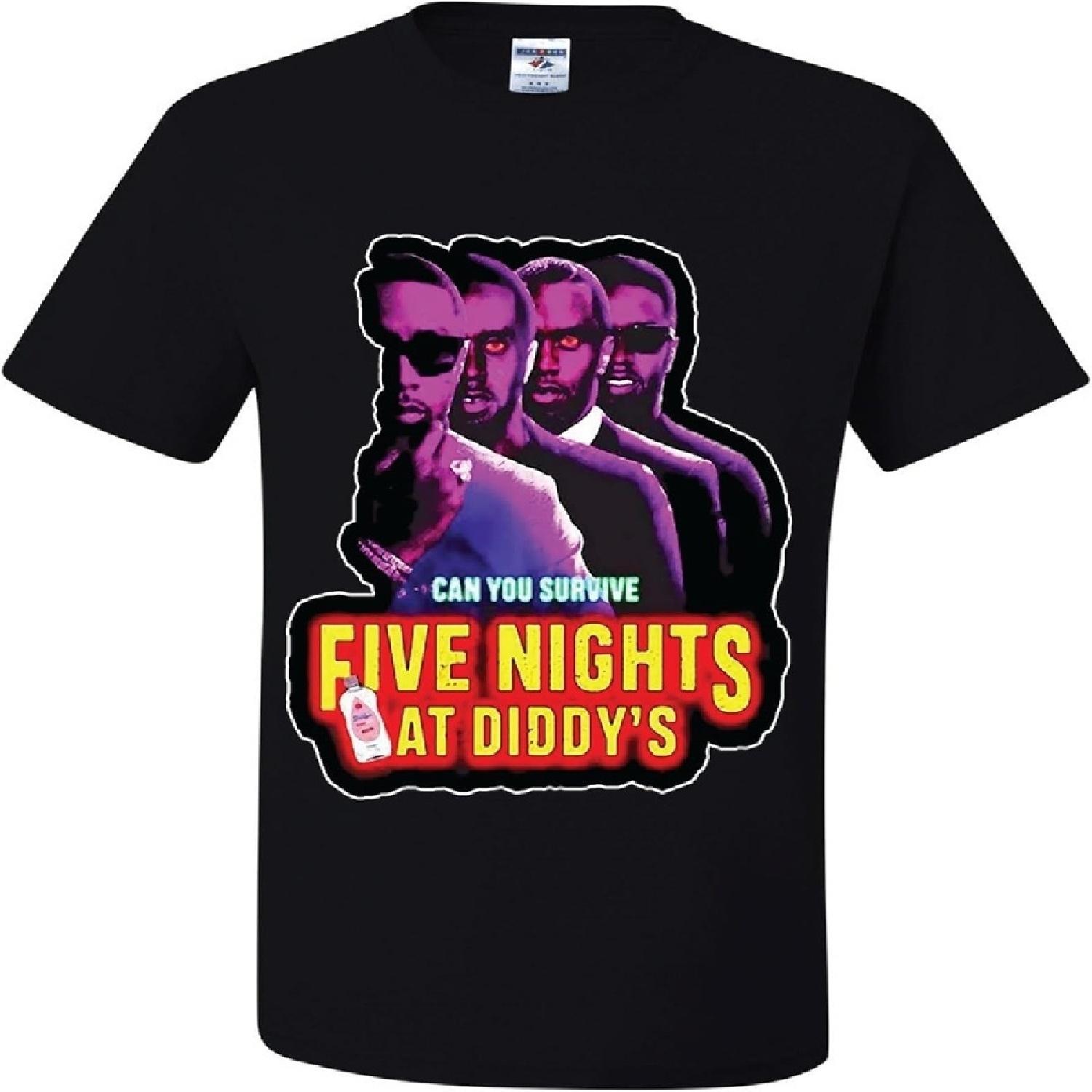 

Can You Survive Five Nights at Diddys Ugly Chrismats T-Shirts XXXXXL чорний