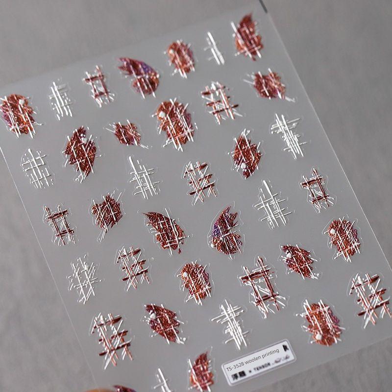 

Qiji Woolen Texture Three-Dimensional Relief Nail Sticker Waterproof Nail Sticker Decorative Decals Ornament 3528 TS-3528 woolen Impression (stereo)