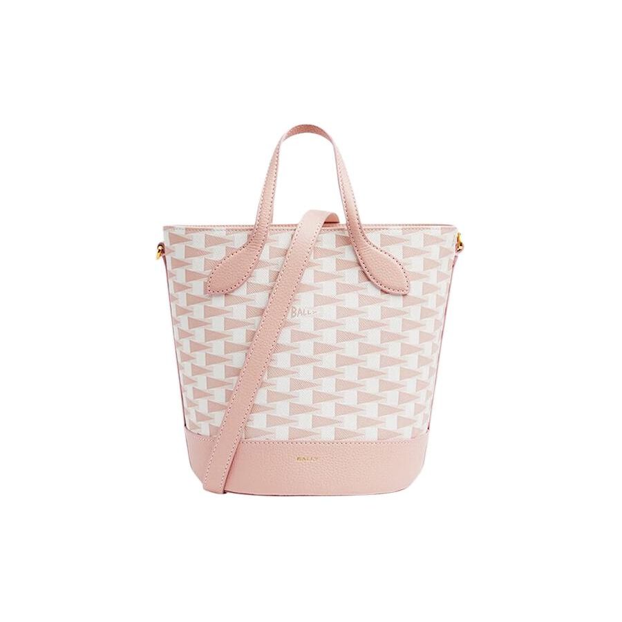 

Bally Pennant Series Fashion Versatile Geometric Pattern Leather And Synthetic Leather Bucket Bag Women bags Pink 6304740 Basic Set (Bag+Dust Bag)