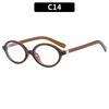 Sexy Small Oval Leopard Sunglasses Women Lovely Ins No Makeup Plain Glasses Frame Men Eyewear Cute Decorative Computer Glasses