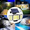346LED Solar Motion Sensor Light with Remote 3 Modes Waterproof Outdoor Solar Security Flood Lights for Garden Patio Garage Lamp