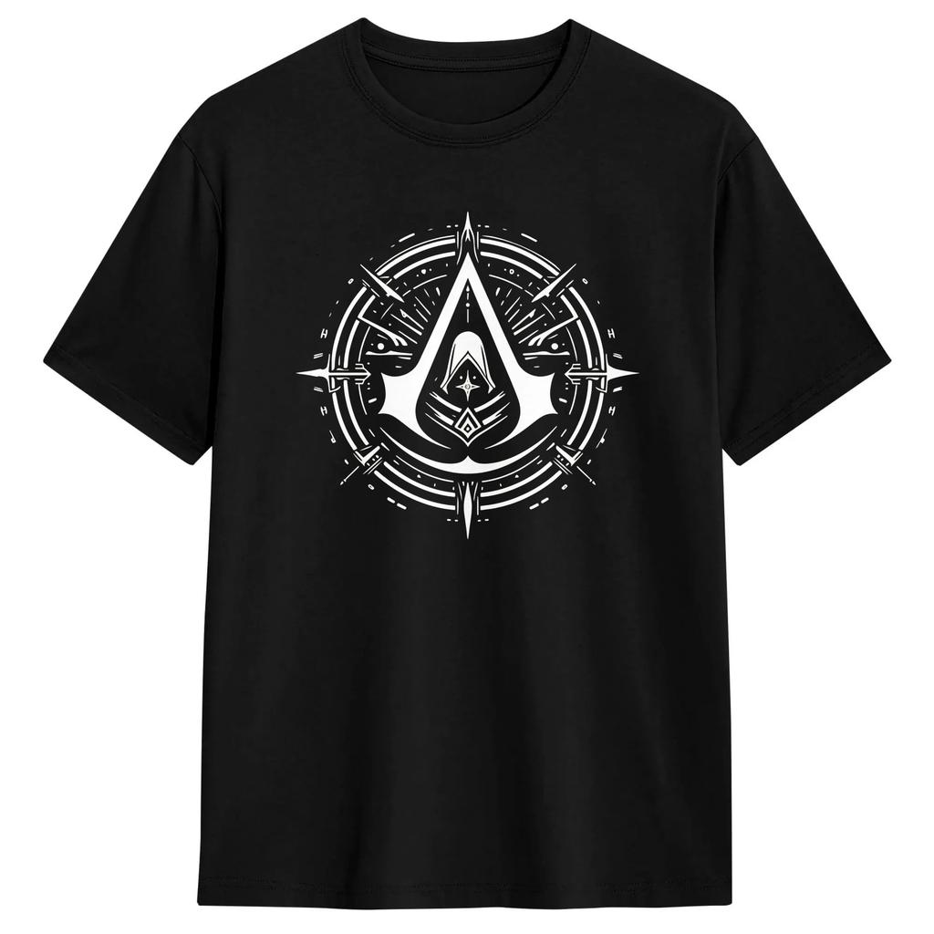 Unisexs T Shirt Assassins Creed Cryptic Symbol T Shirts Trending Beach Tee Shirt Y2k Fun Pure Cotton Tops Plus Size 6xl