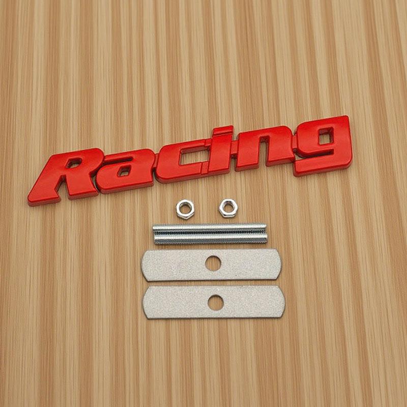 3D Metall Schwarz Rot Chrom Buchstaben Racing Logo Universelles Auto Emblem Frontgrill Abzeichen Auto Kofferraum Hinten Aufkleber Decal Zubehör