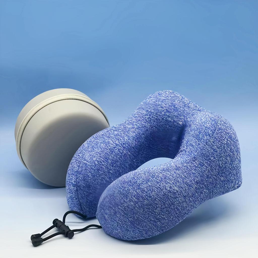 U-förmiges Nackenkissen aus Eisseide und Memory-Schaum: Anpassbare, Langsame Rückfederung, Tragbare Kopfstütze für Nickerchen im Büro und Reisen