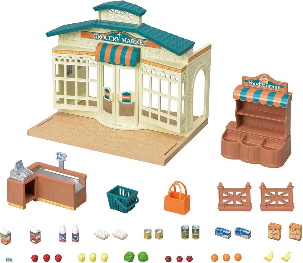 EPOCH Sylvanian Families Calico Critters Forest Market Shop Set Mi-86 ST Mark Certified Dollhouse Toy Ages 3+