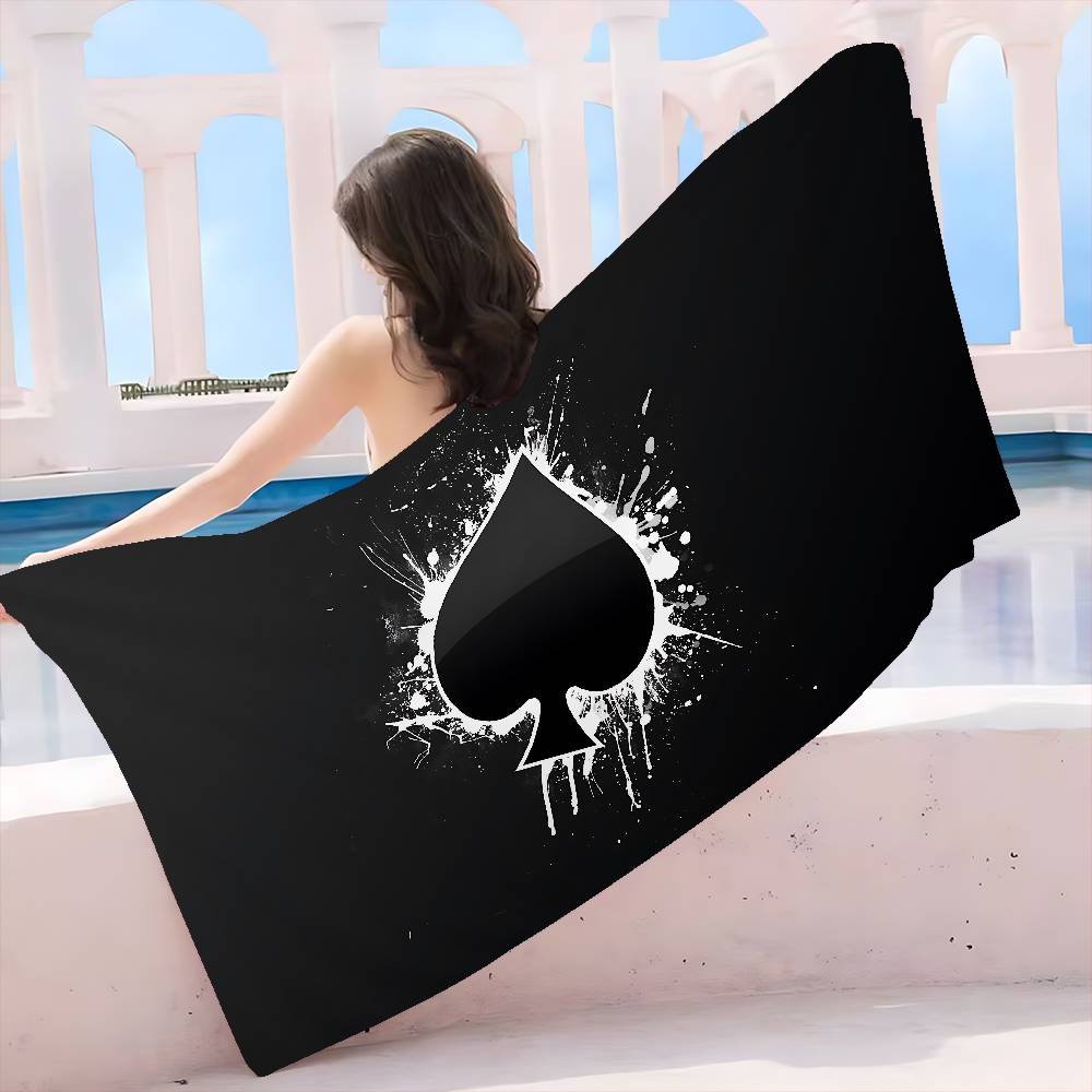 Ace of Spade Microfiber Beach Towel Absorbent Quick Dry Soft Yoga Swimming Resort Mountain Climbing Towel