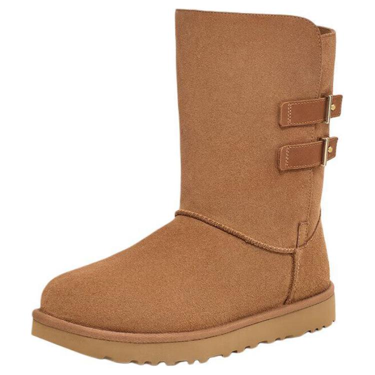 UGG Warm And Comfortable Mid-Calf Snow Boots Unisex boots Chestnut 1166750-CHE