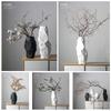 Irregular Ceramic Vase Simulation Stone Flower Pots Decorative Flower Arrangement Porcelain Vases Nordic Home Decor Modern