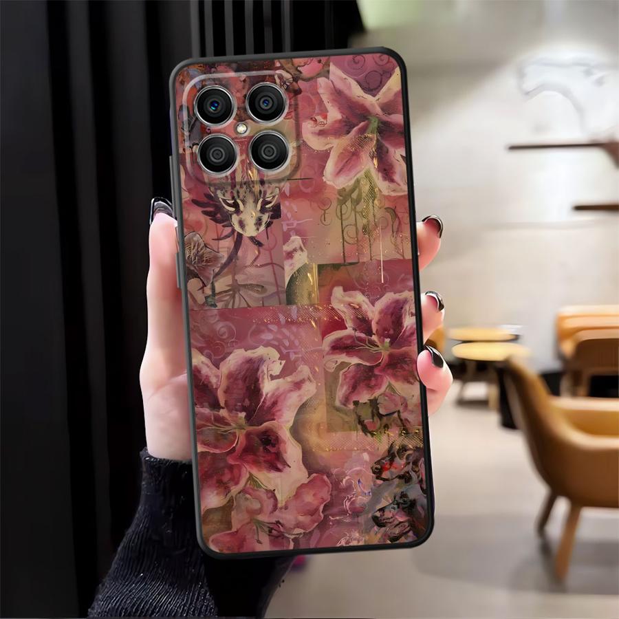 Case for Honor 90 X7 X9a 8X 200 400 Lite X8 Magic5Lite X6 X5b 70 Funda Phone Cover Lily Orchid Flower Print
