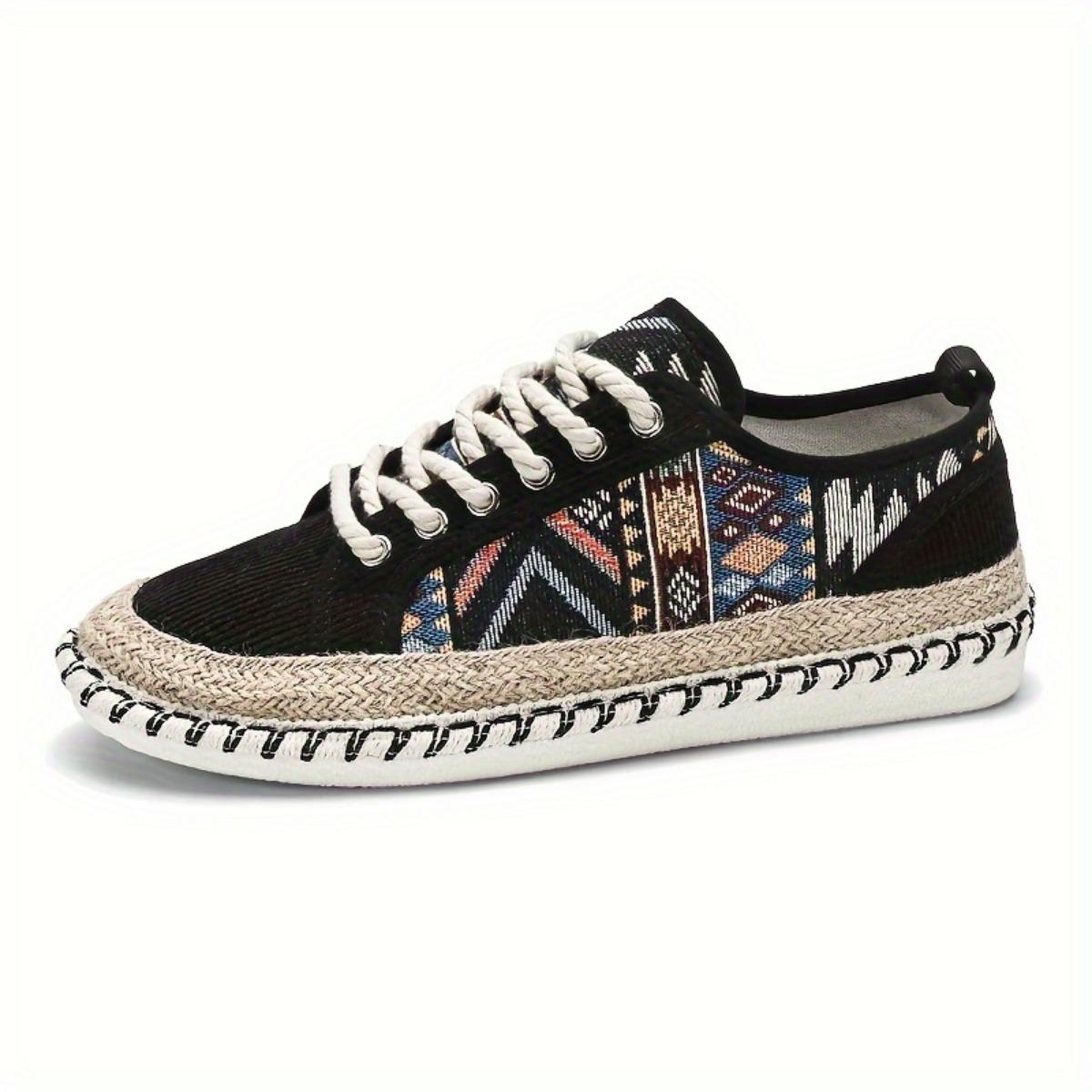 

Мужские туфли Boho Hemp Sole - дышащие, повседневные, в винтажном стиле, сезонные, с вышитыми узорами 39 чёрный