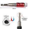 Hex Magnetic Ring 1/4 Drill Bit Extension Rod Quick Change Holder Drive Guide Screw Drill Tip Hand Tool Screwdriver Accessory