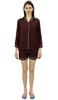 Bimba Button-Down Shirt With Elastic Waist Shorts 2 Pcs Full Sleeve Night Wear