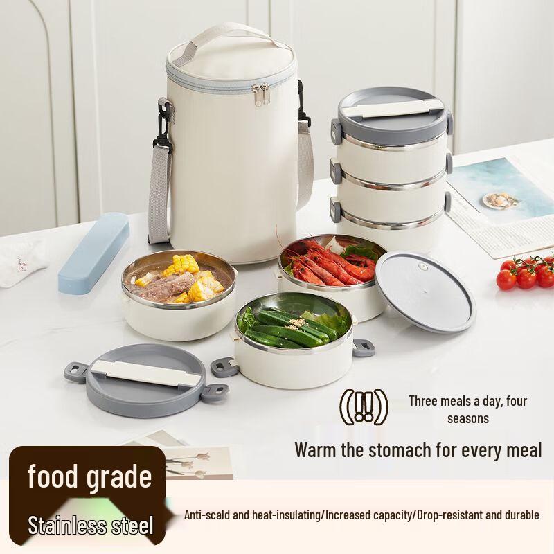 3-lagiges isoliertes tragbares Lunchbox-Set aus Edelstahl
