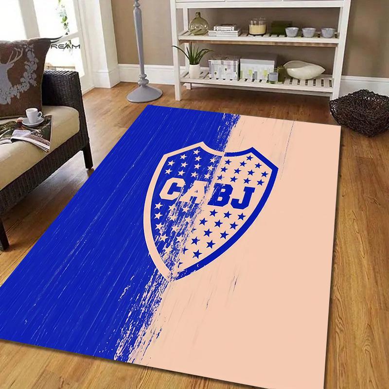 Club Atletico Boca Juniors2 Flannel Pattern Square Carpet,Area Rug,Carpet Rug for Living Room Bedroom Sofa Playroom Decor,Non-slip Floor Mat
