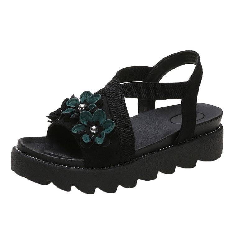 Letní sandály dámské vílí styl ke všemu síťová červená ins móda květina silná podrážka římské dámské boty