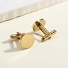 Round Stainless Steel 15Mm Mirror-Polished Men'S Cufflinks