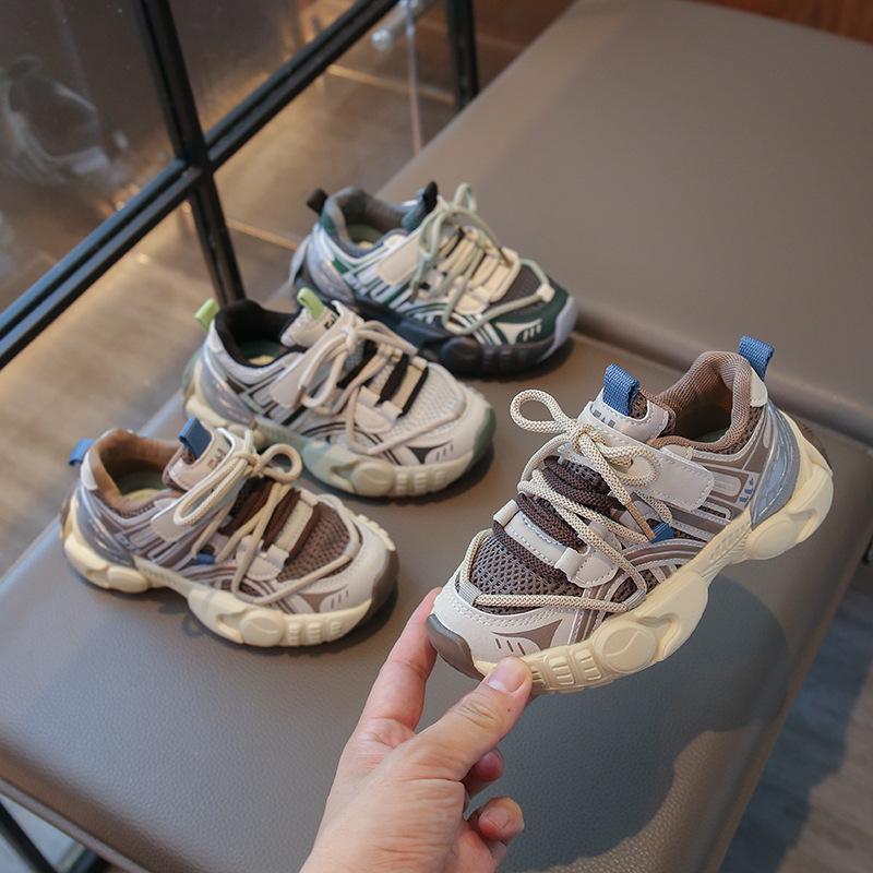 Children's sports shoes 2025 spring and autumn new mesh breathable dad shoes fashion Korean version soft sole men's and women's casual trendy shoes