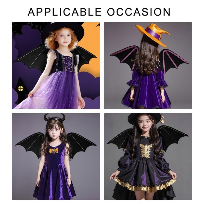 Halloween Fledermausflügel Fledermaus Verkleidung Kostüm Zubehör für Mädchen Frauen Kinder Geburtstag Halloween Weihnachten Maskenbälle Cosplay