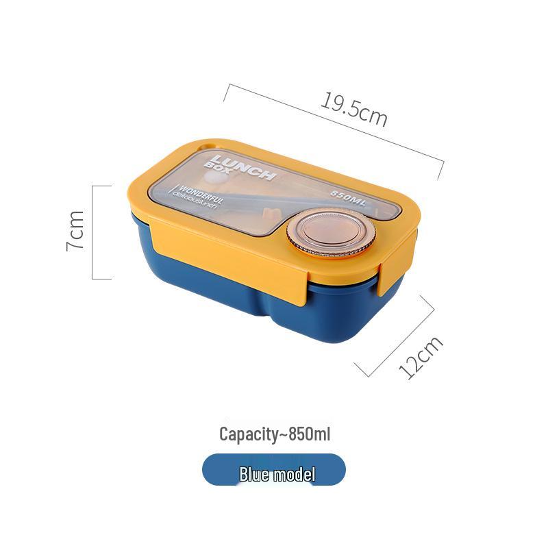 Microwavable Japanese-Style Wheat Straw Lunch Box Set with Compartments for Students and Office Workers