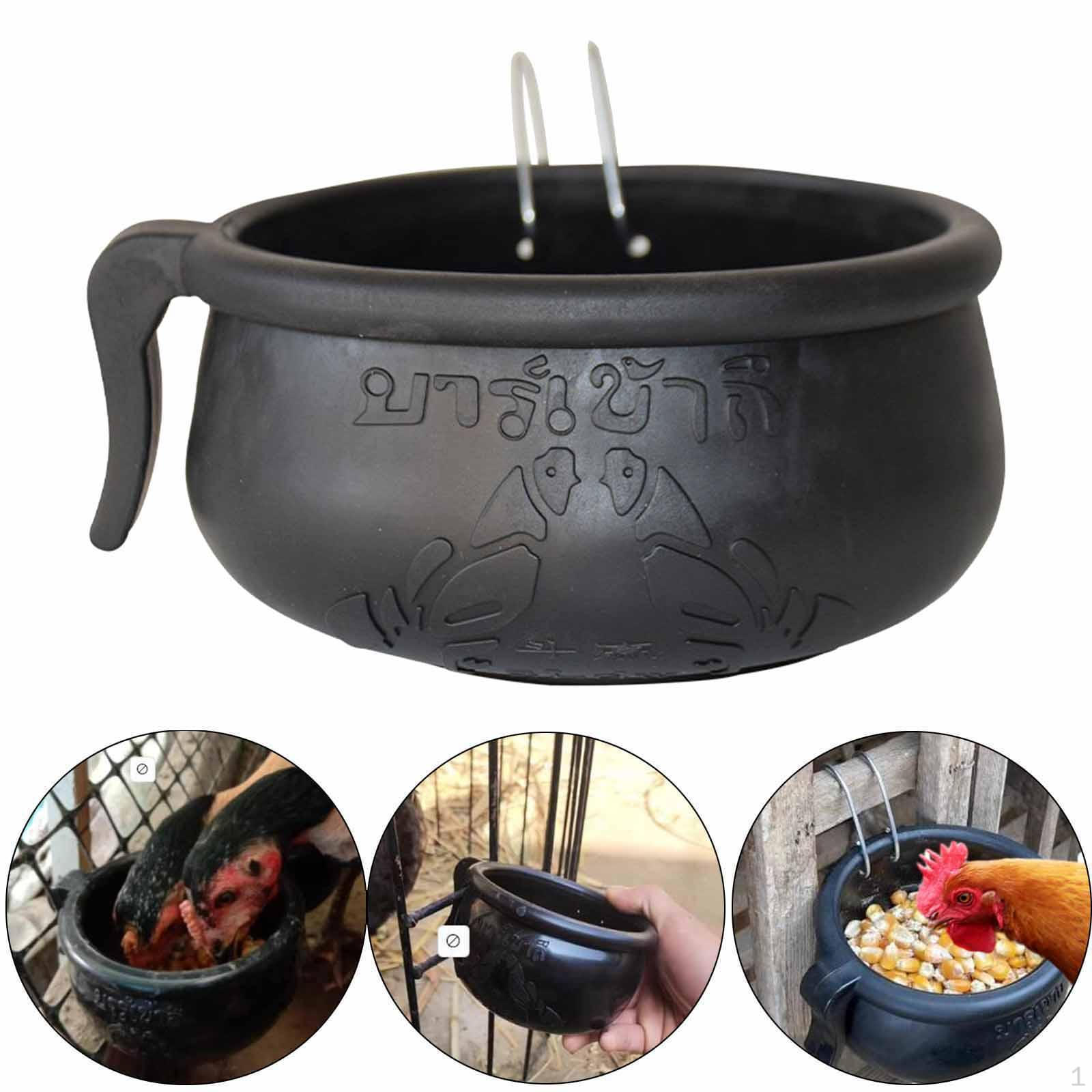 

Кормушка для птиц Чаша Петух Резина Подвесная клетка для птиц Чашка Курятник для 12cmx5.9cm чёрный