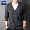 ROMON Men's 100% Cashmere Thickened V-Neck Cardigan