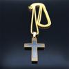 Stainless Steel Splice Cross Pendant Necklace for Men Women Religious Jewelry Accessories with 60cm Chain