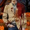 Men's Corduroy Jacket with Halloween Print, Warm, Pockets for Casual Daily Wear