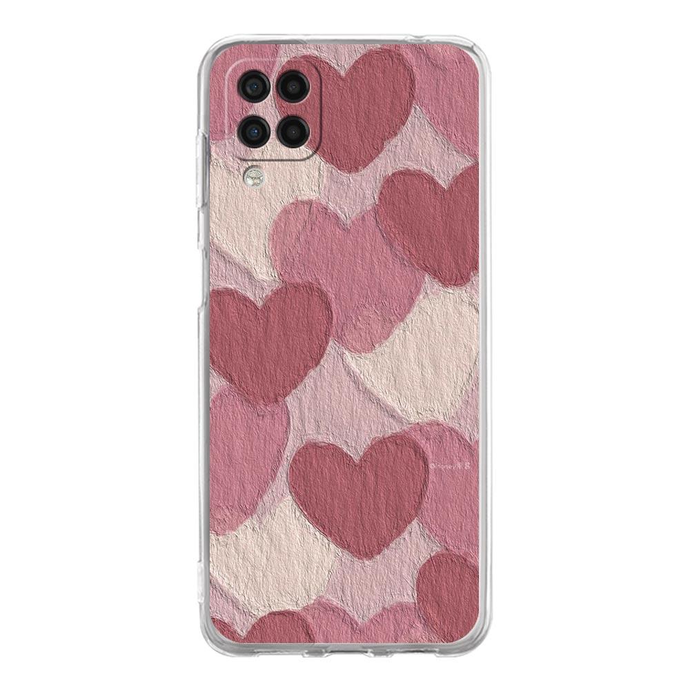 Gold Pink Rose Glitter Hearts Phone Case For Samsung A51 A71 A21S A12 A11 A31 A41 A03S A22 A13 A33 A73 A53 A52 A32 5G A23 Cover