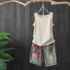 Canottiera Estiva in Cotone e Lino Donna Maglia di Base in Lino T-shirt Senza Maniche Capo Esterno Taglia Grande