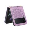 Mandarava Flower Crossbody Case for Samsung ZFlip7/6/5/4 - Foldable Screen Protective Cover with Lanyard