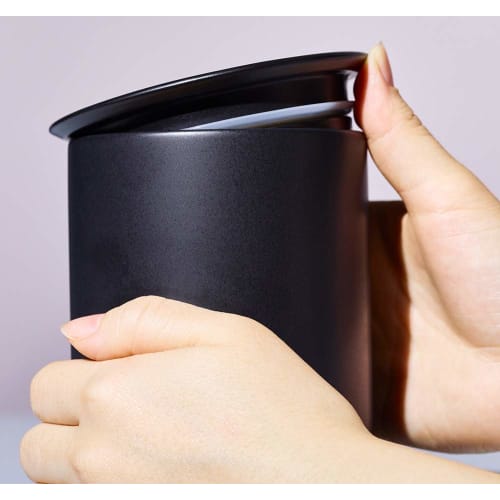 cores Coffee Canister, Porcelain, 200g, C820BK, by a Long-Established Manufacturer, Highly Airtight, Flavor-Enhancing, Simple Design