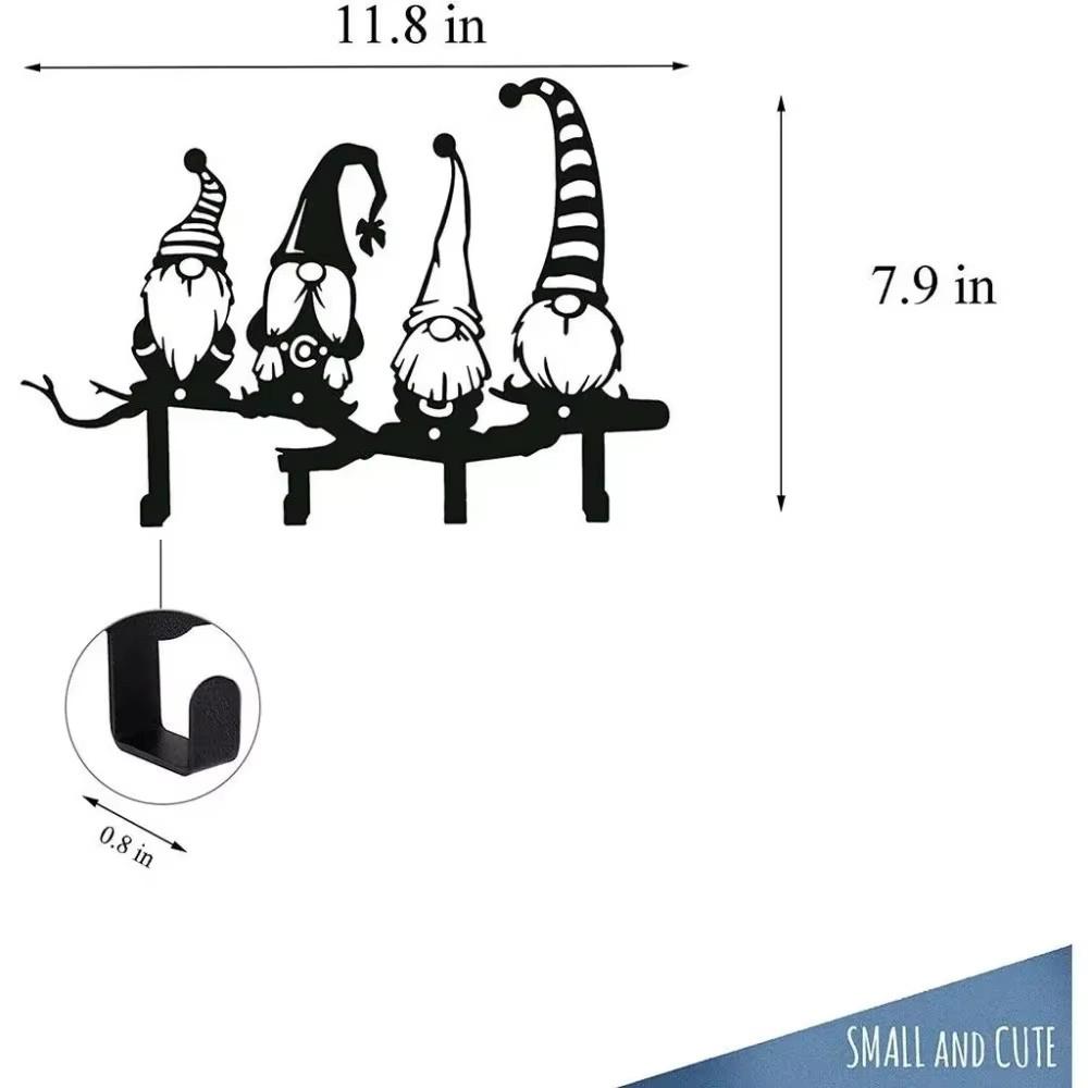 Wandmontiertes Schlüsselbrett mit 4 Haken – Entzückendes Zwerg-Design Heimschild für Eingangsbereich, Flur und organisierte Räume