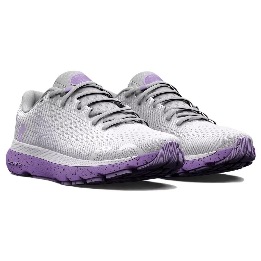 Under Armour HOVR Infinite 4 Round Toe Comfortable Fabric Low Top Running Shoes Women sneaker Gray Purple 3027115-101