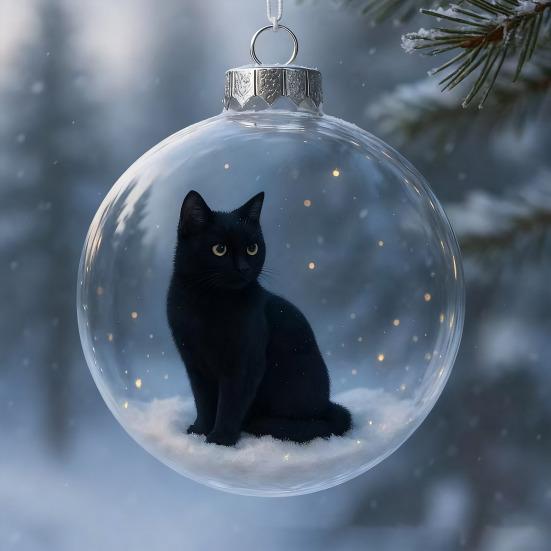 3D Animal Christmas Ball Ornament Funny Dog/Cat/Turtle Hanging Decoraton Clear Plastic Xmas Balls Ornament