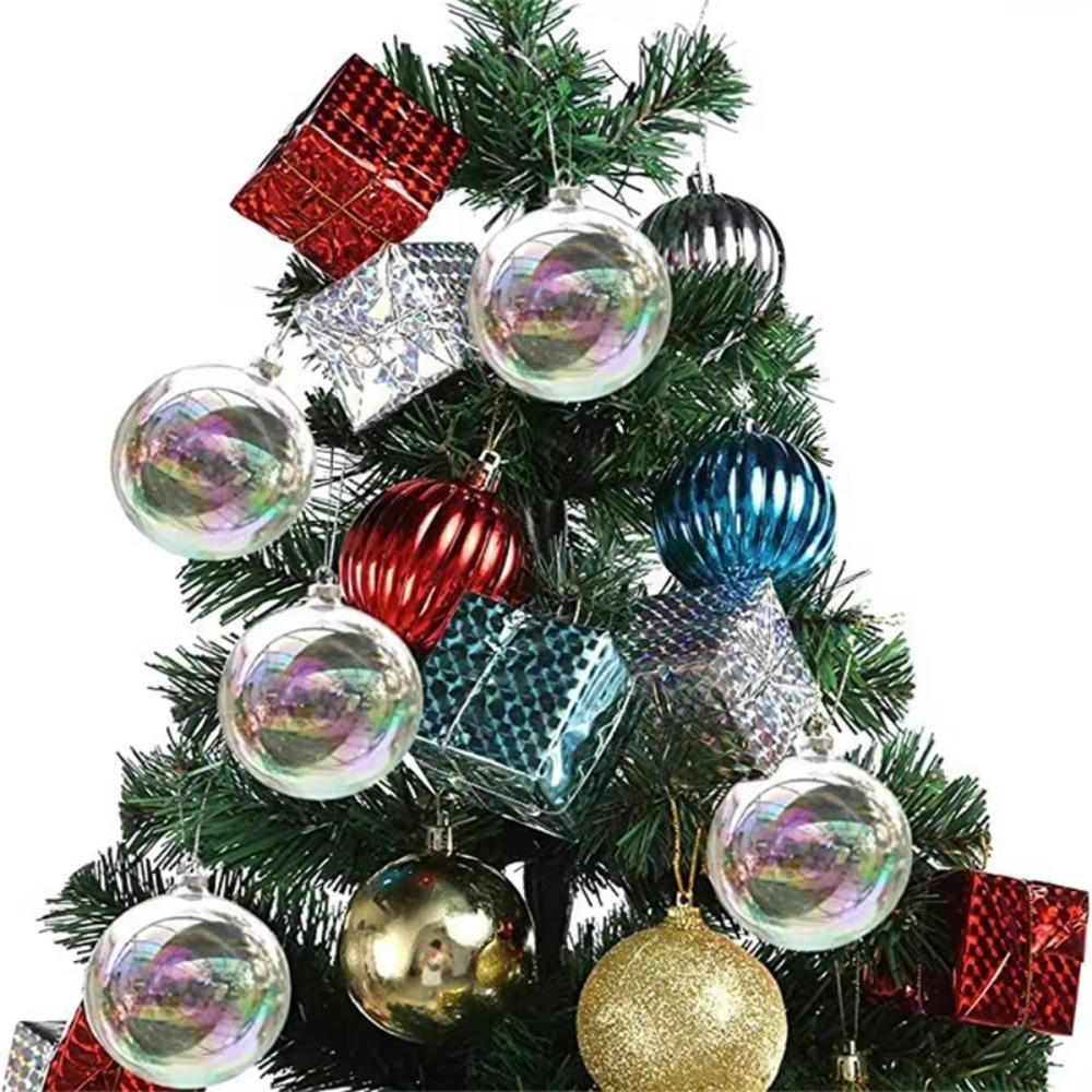 

6Pcs Clear Iridescent Bubble Ball Pendant 10/8/6cm Xmas Tree Hanging Ball Festival 6cm
