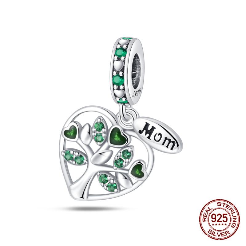 100% 925 Silver Heart Shaped Four Leaf Clover Ladybug Charms Fit Original 925 Women Bracelet DIY Jewelry Making Gift