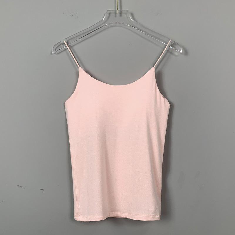 

South Korea s Slim Fit Camisole Vest with Chest Pads One Size светло-розовый