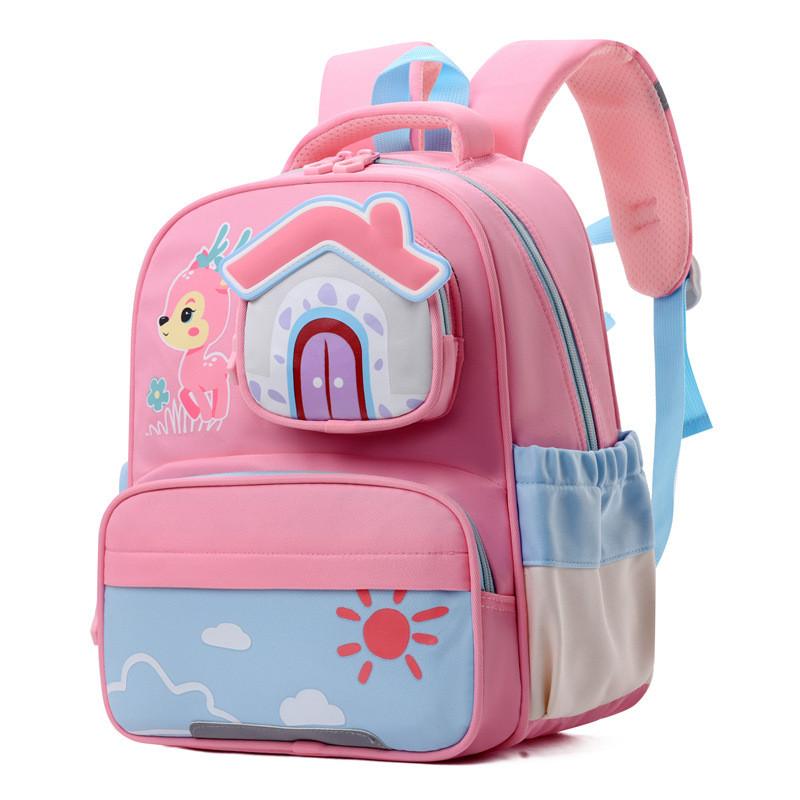 Adorable Animal Print Kindergarten Backpack For Boys And Girls 2024 Large Capacity Cute School Bag Breathable Oxford Cloth