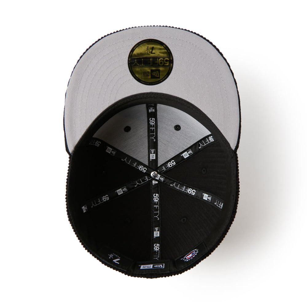 New Era Cap 59FIFTY 15137364 NER37C4928 New York Yankees Black MLB 8W Corduroy Flat Visor 7 5/8