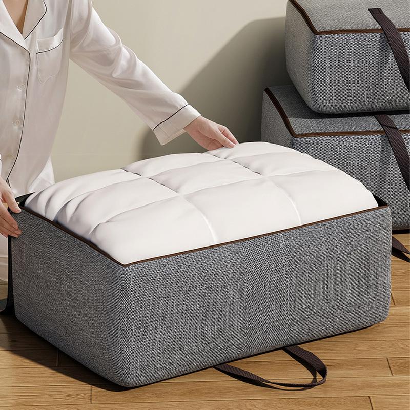 HuaCan Storage Bag Large Capacity Clothing and Quilt Storage Bag Household Non-woven Fabric Organizer Clothes Quilt Blanket Sorting Storage Basket