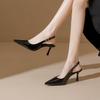 Grape Mother Elegant Two Wear Kitten High Heels Women's Fashion Temperament Single Shoes Fine Heel High Sense French Pointed Women's Shoes