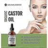 Castor Oil (2oz), Usda Certified Organic,  Pure, Pressed, Hexane Stimulate For Eyelashes, Eyebrows, Hair. Skin Moisturizer